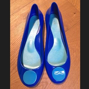 Oka-b McKenzie Blue Plastic Ballet Flat Shoes